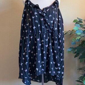 NWT Torrid - Cute Black Ruffle Cami With Pink Flowers, Torrid Size 6 (6X…